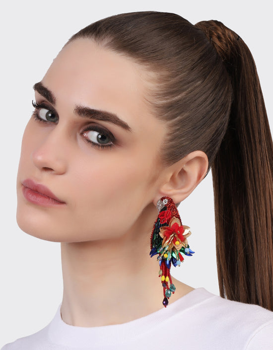Boucles d'Oreilles Olivia Dar Parrot Rouge