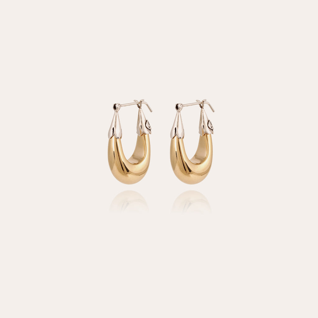 Boucles d’oreilles Écume petit modèle bicolore Gas Bijoux