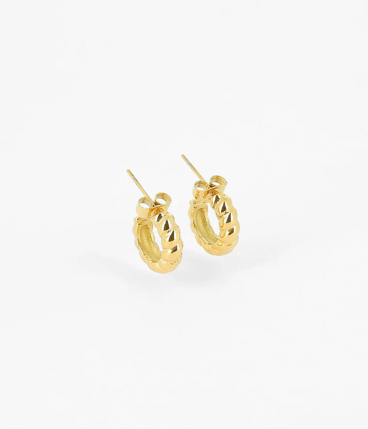Boucles d’oreilles Ivana Zag Bijoux – Mini créoles acier doré 14 mm
