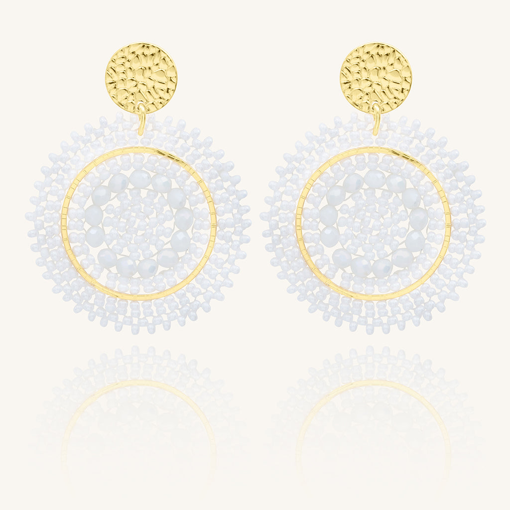 BOUCLES D'OREILLES SANTIBE MINI ESPAGNOLA BLANC