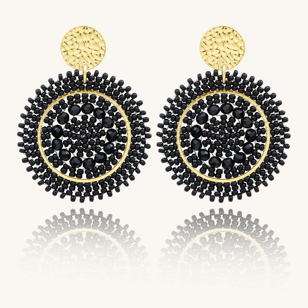 BOUCLES D'OREILLES SANTIBE MINI ESPAGNOLA NOIR