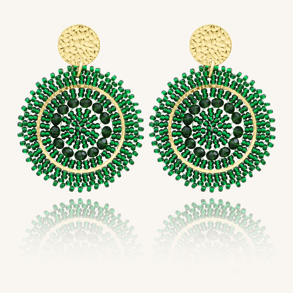 BOUCLES D'OREILLES SANTIBE MINI ESPAGNOLA VERT