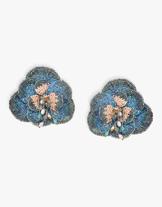 Boucles d'oreilles Olivia Dar Camelia Blue Nude