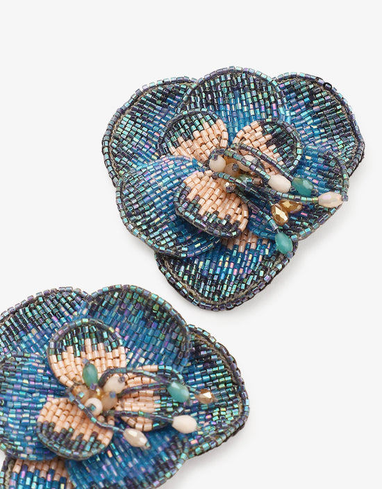 Boucles d'oreilles Olivia Dar Camelia Blue Nude