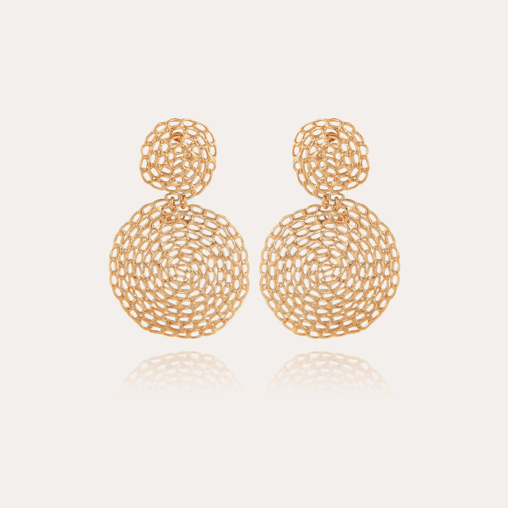 Boucles d’oreilles Onde Gourmette petit modèle dorées Gas Bijoux