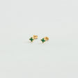 BOUCLES D'OREILLES PUCES AGATHA BELOVED VERT DORÉ