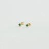 BOUCLES D'OREILLES PUCES AGATHA BELOVED VERT DORÉ
