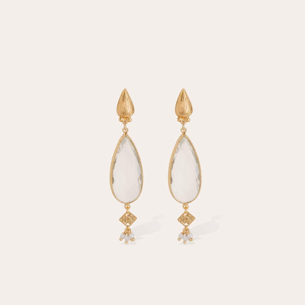 Boucles d’oreilles Serti Goutte petit modèle dorées