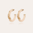 GAS BIJOUX BOUCLES D'OREILLES CREOLES COBRA PETIT MODELE ACETATE DOREES - IVOIRE