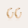 GAS BIJOUX BOUCLES D'OREILLES CREOLES COBRA PETIT MODELE ACETATE DOREES - IVOIRE