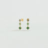 BOUCLES D'OREILLES PENDANTES AGATHA BELOVED VERT DORÉ