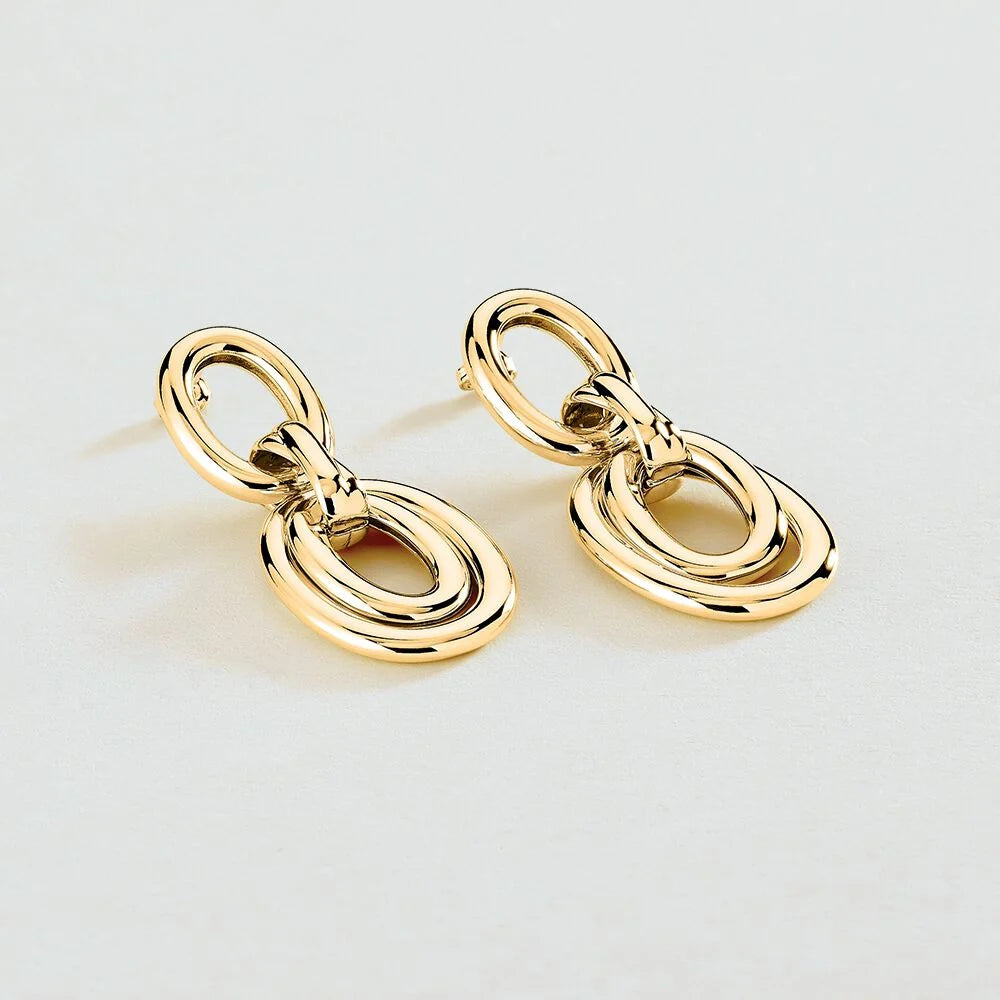 Boucles d’oreilles pendantes XOXO Doré – Agatha Paris