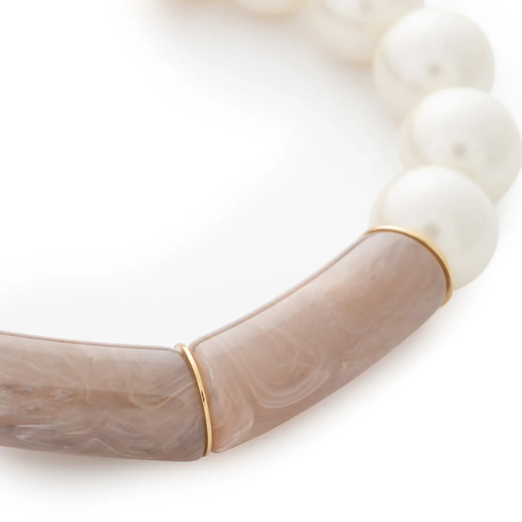 Bracelet Flex avec perle en marbre biancone

