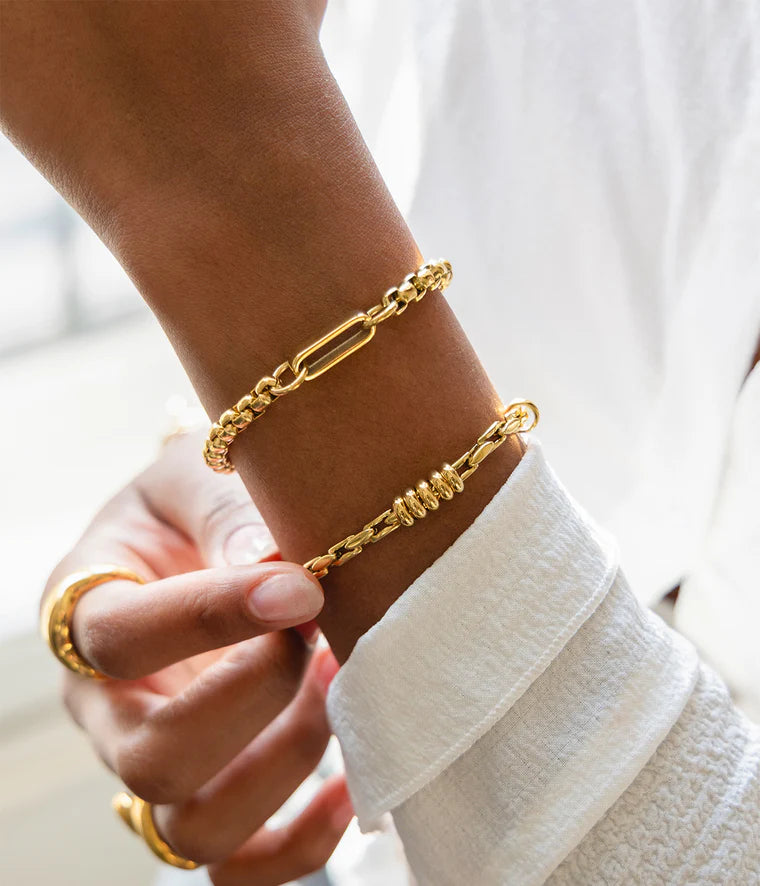 Bracelet Janet Acier Doré Porté