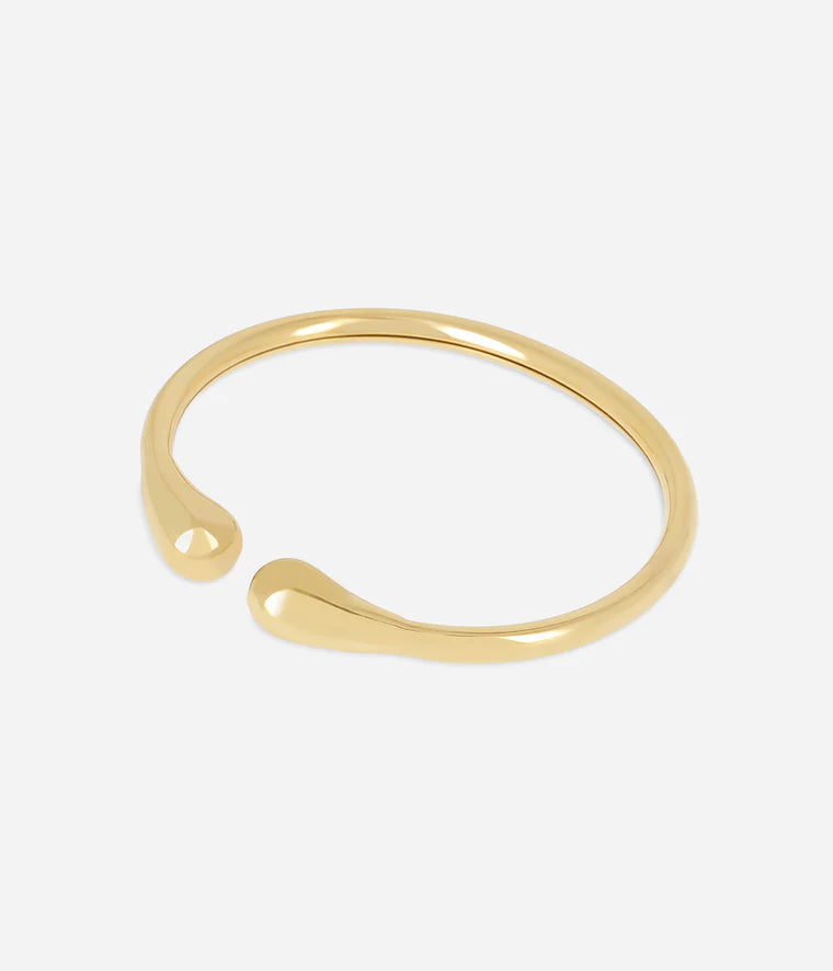 Bracelet Jonc Lalie Zag Bijoux en acier doré – Jonc lisse avec formes arrondies