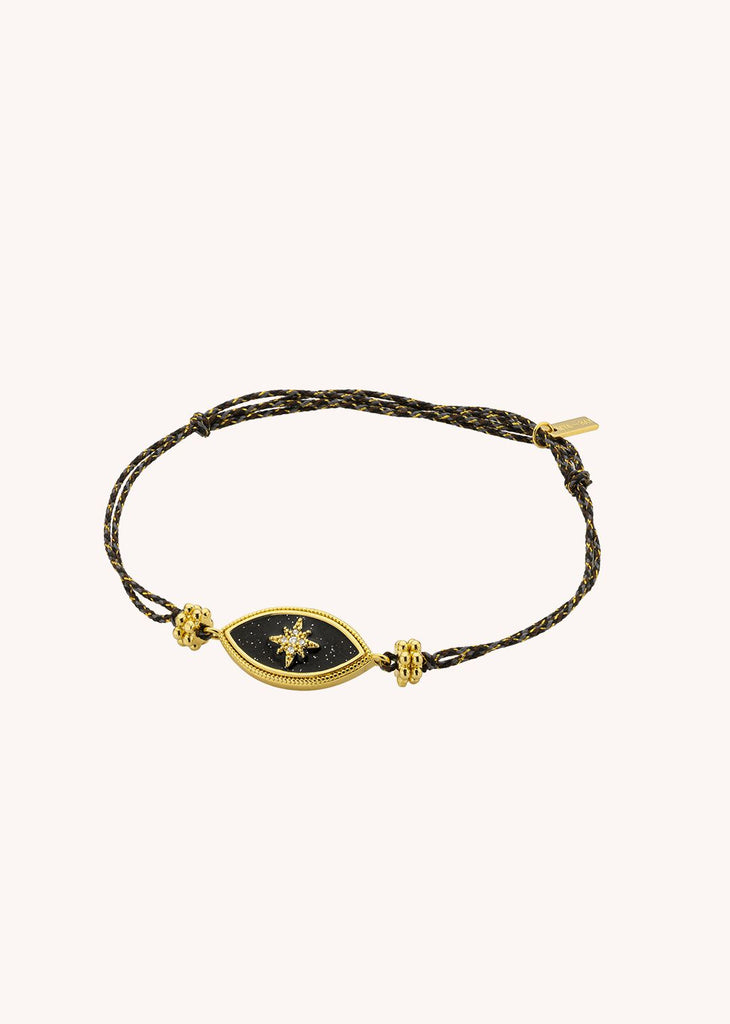 Bracelet MYA BAY Black Diwali Iris – Doré à l’or fin recyclé 24 carats & émail noir
