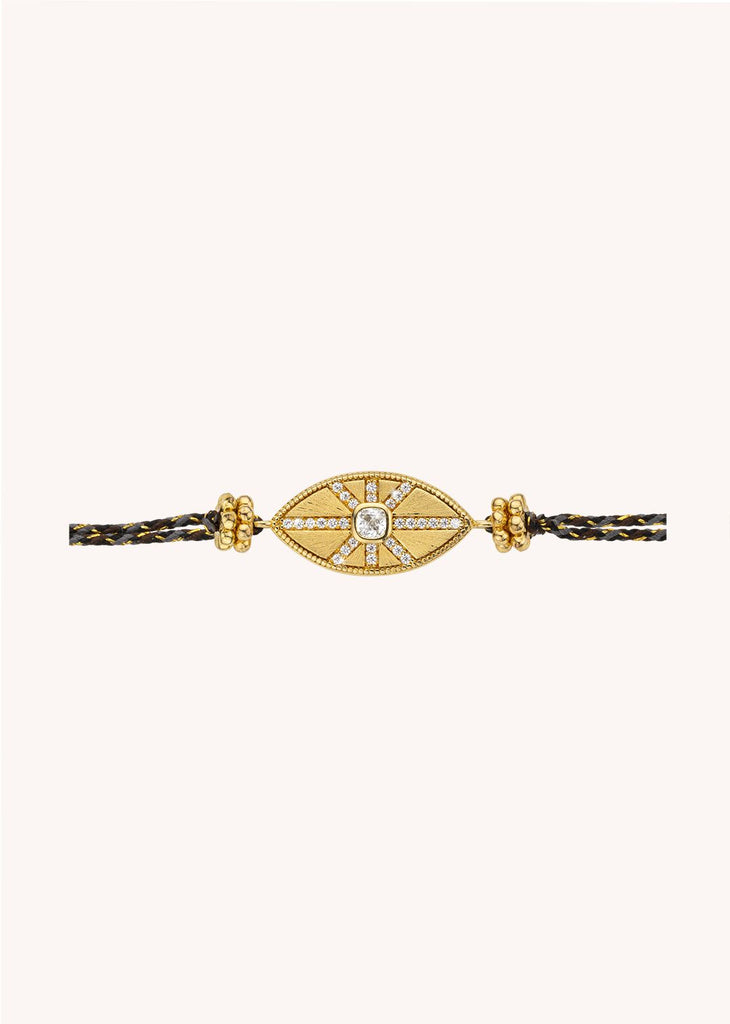 Bracelet MYA BAY California Iris – Doré à l’or fin recyclé 24 carats & strass blanc