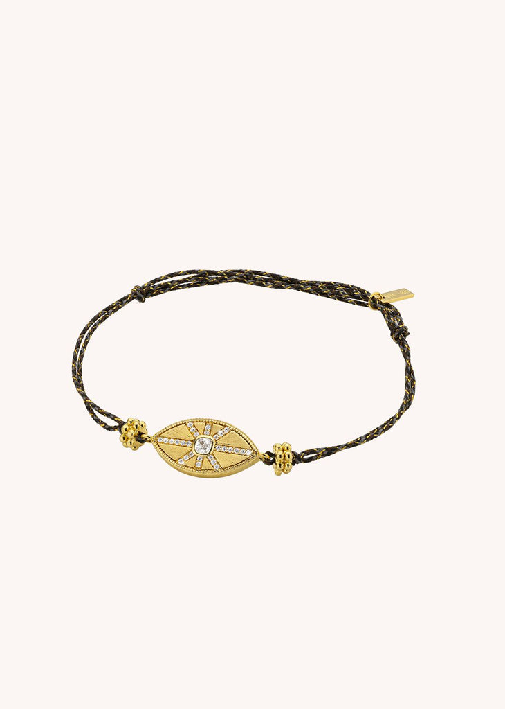 Bracelet MYA BAY California Iris – Doré à l’or fin recyclé 24 carats & strass blanc