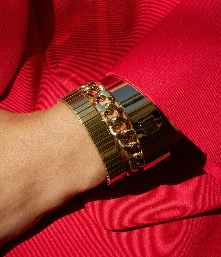 Bracelet Merez Acier Doré Portée