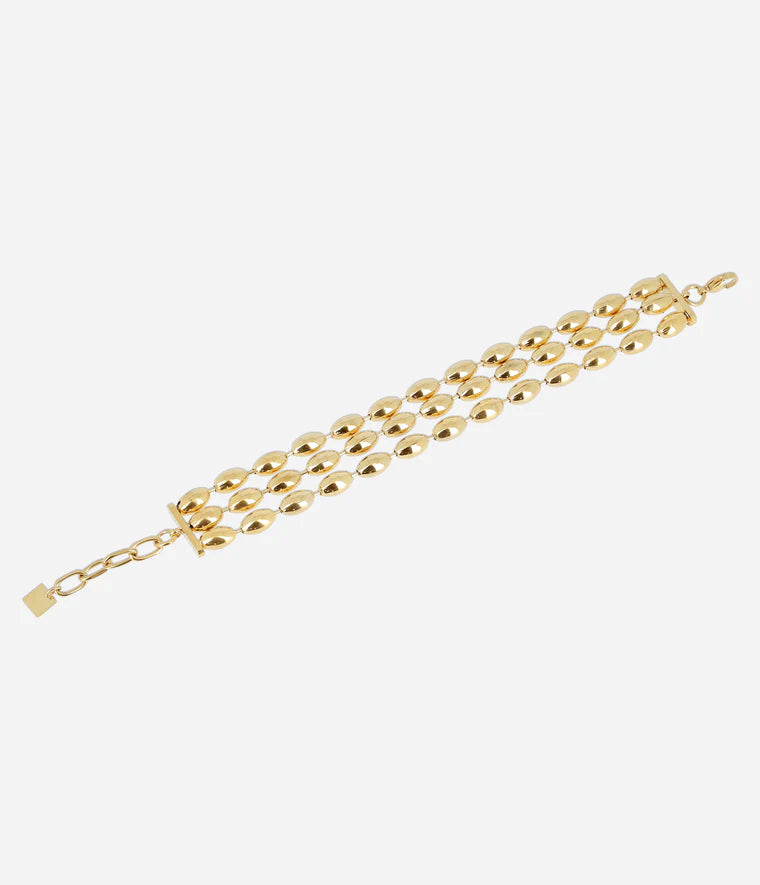  Bracelet Nyra Zag Bijoux en acier doré multi-rangs