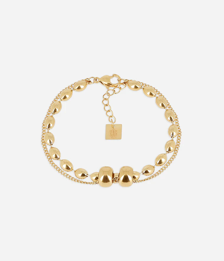 Bracelet Rumi Zag Bijoux en acier doré