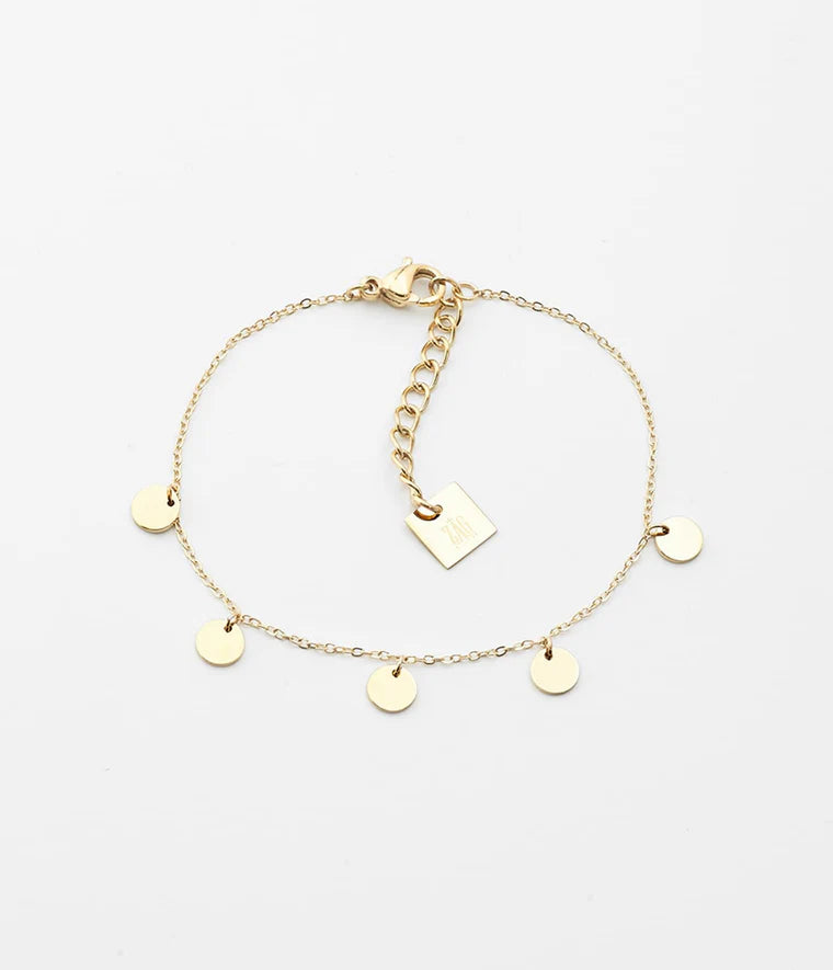Bracelet Confettis Zag Bijoux en acier doré avec pampilles
