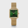 CLUSE LA TETRAGONE WATCH MESH STONES GREEN, GOLD COLOUR