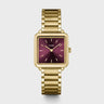 MONTRE CLUSE LA TÉTRAGONE WATCH STEEL, WINE STONES, GOLD COLOUR
