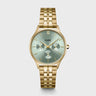 MONTRE CLUSE MINUIT MULTIFUNCTION WATCH STEEL, SAGE GREEN, GOLD COLOUR