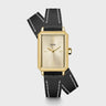 MONTRE CLUSE FLUETTE WATCH DOUBLE LEATHER, BLACK, FULL GOLD COLOUR