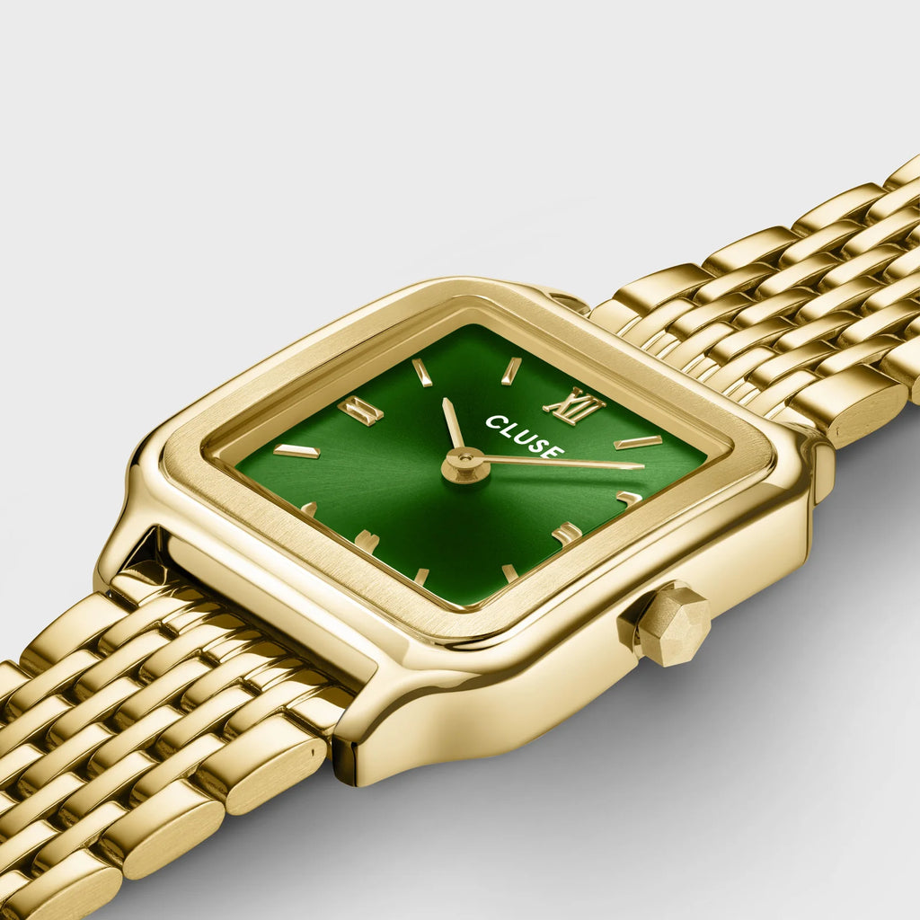 Gracieuse Petite Watch Double Steel, Forest Green, Gold Colour
