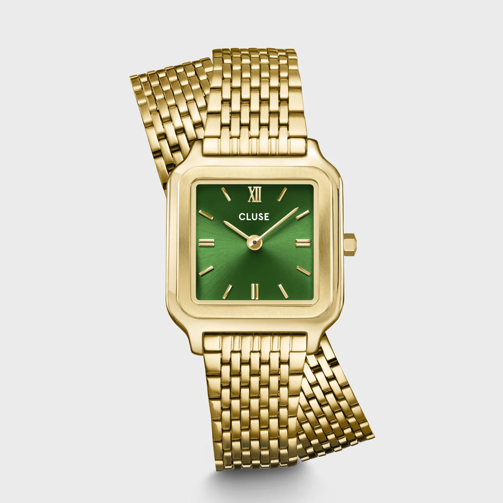 Gracieuse Petite Watch Double Steel, Forest Green, Gold Colour
