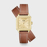 MONTRE CLUSE GRACIEUSE PETITE DOUBLE LEATHER, WHITE STONES, NUTSHELL