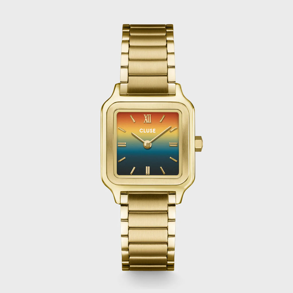 Montre Cluse Gracieuse Petite Femme – Boîtier doré 24 mm, cadran Sunset & bracelet acier