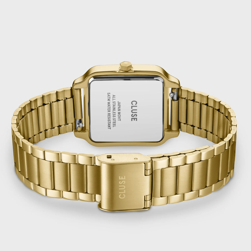 Montre Cluse Gracieuse Femme – Boîtier doré 28 mm, cadran texturé Sunray & bracelet acier