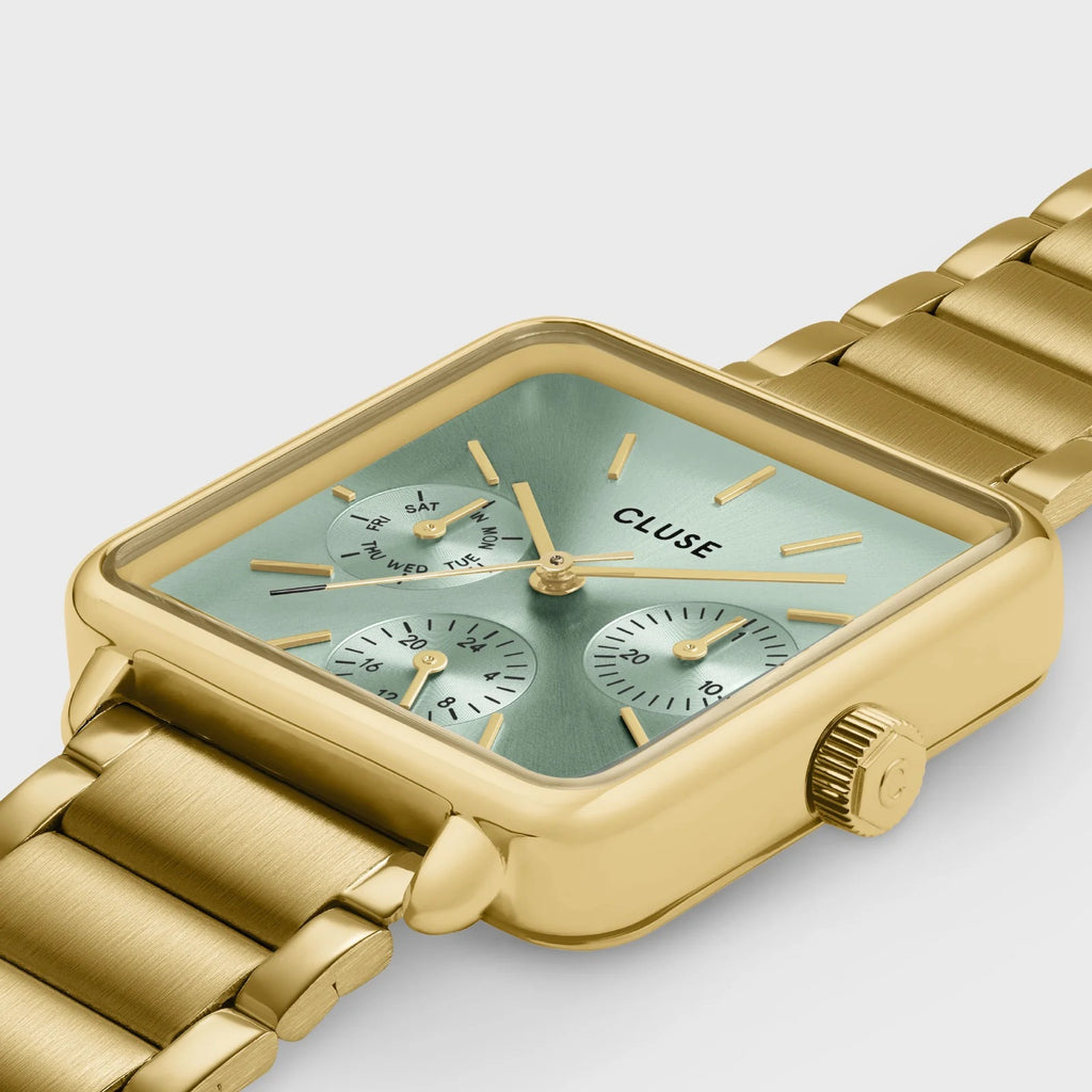 La Tétragone Multifunction Watch Steel, Sage Green, Gold Colour