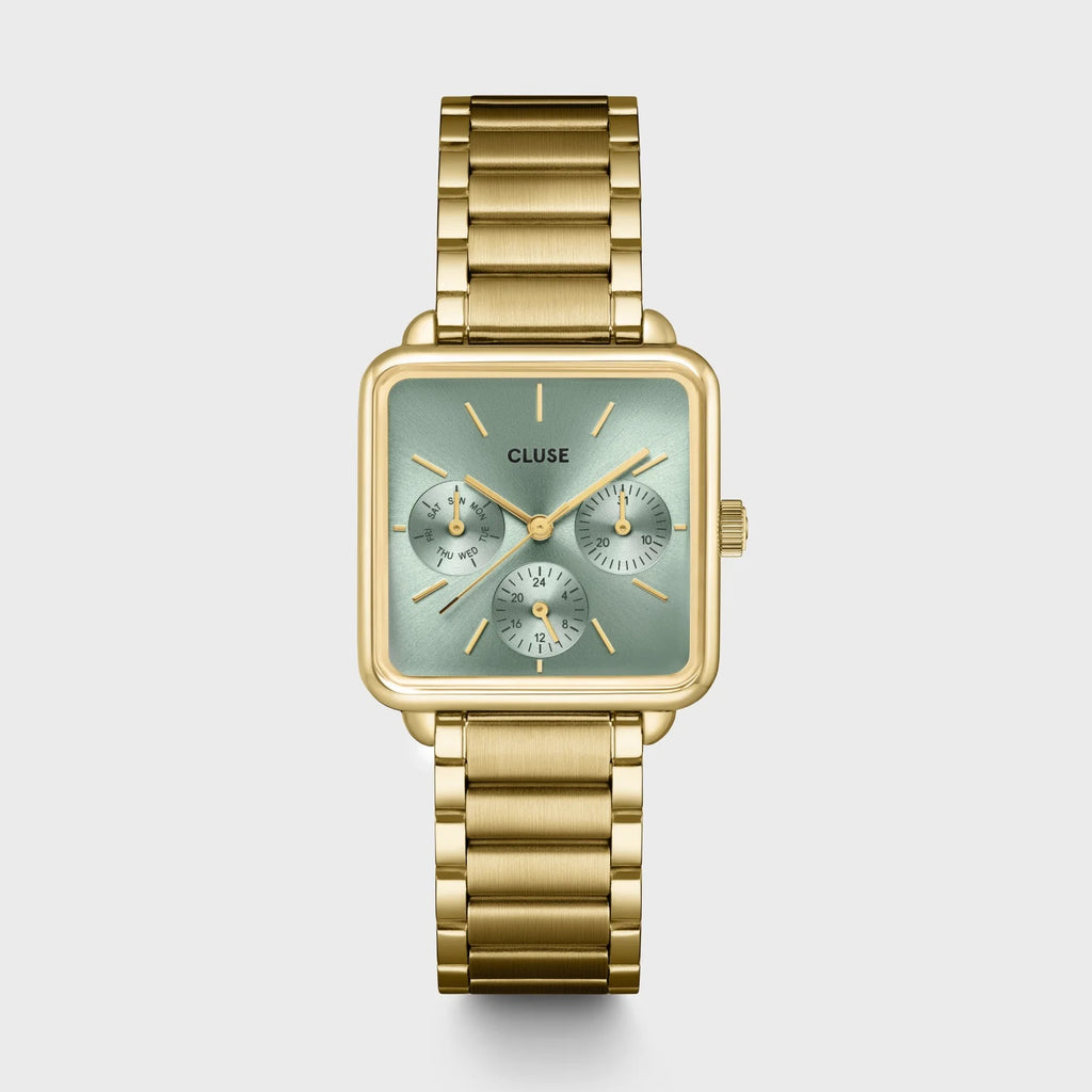 La Tétragone Multifunction Watch Steel, Sage Green, Gold Colour