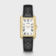 MONTRE CLUSE BELISENNA WATCH LEATHER, BLACK QUILTED, GOLD COLOUR