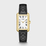 MONTRE CLUSE BELISENNA WATCH LEATHER, BLACK QUILTED, GOLD COLOUR