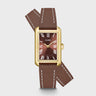 MONTRE CLUSE BELISENNA WATCH DOUBLE LEATHER, MOCHA, GOLD COLOUR