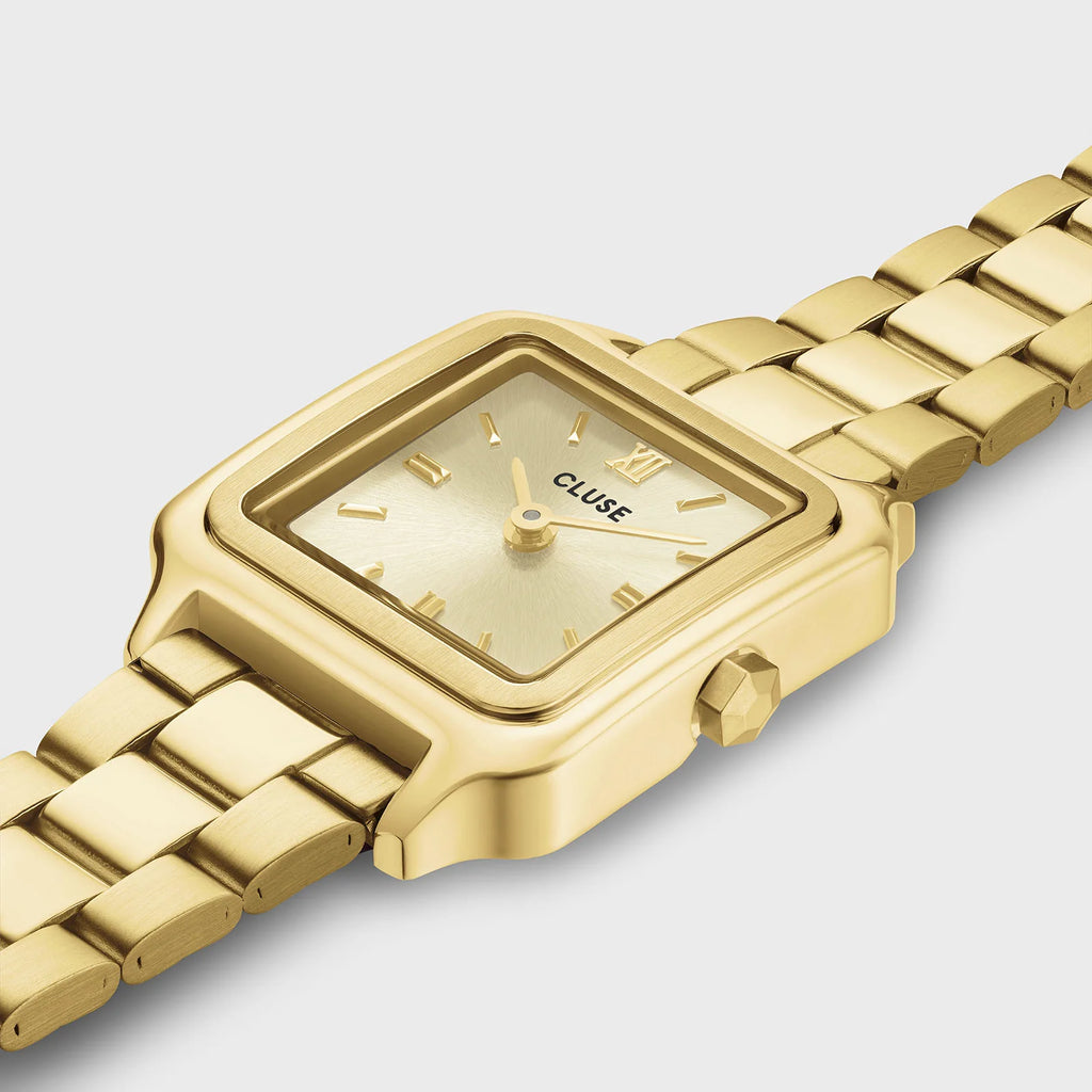 Montre Cluse Gracieuse Mini Femme – Boîtier doré 21 mm, cadran doré & bracelet acier 12 mm