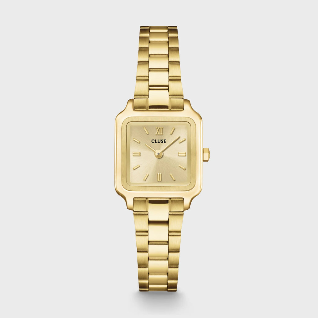 Montre Cluse Gracieuse Mini Femme – Boîtier doré 21 mm, cadran doré & bracelet acier 12 mm