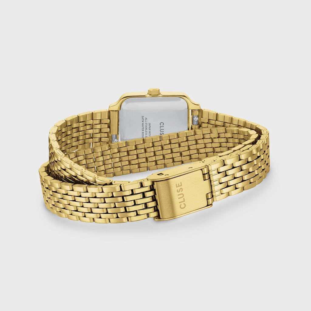Montre Cluse Gracieuse Mini Femme – Boîtier doré 21 mm, cadran vert forêt & double bracelet acier