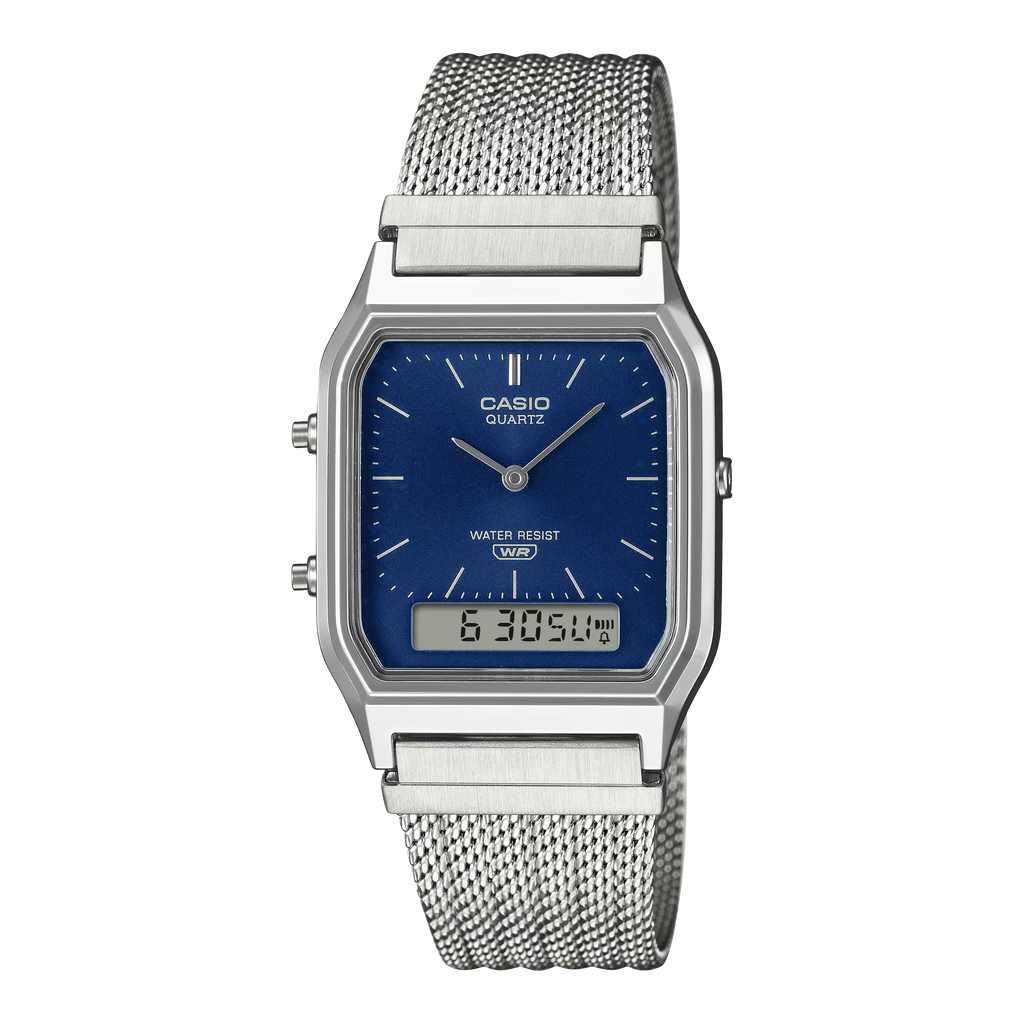 Montre Casio AQ-230EM-2A maille métallique argentée