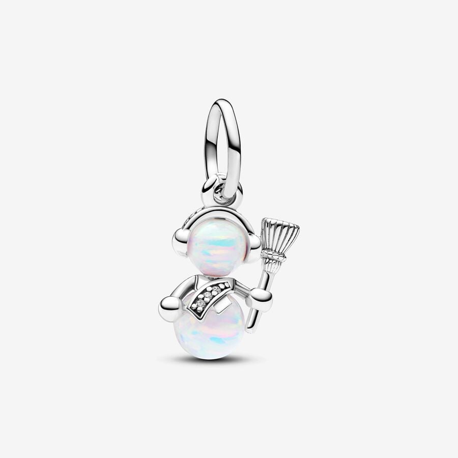 Charm Pendant Bonhomme de Neige Opalescent