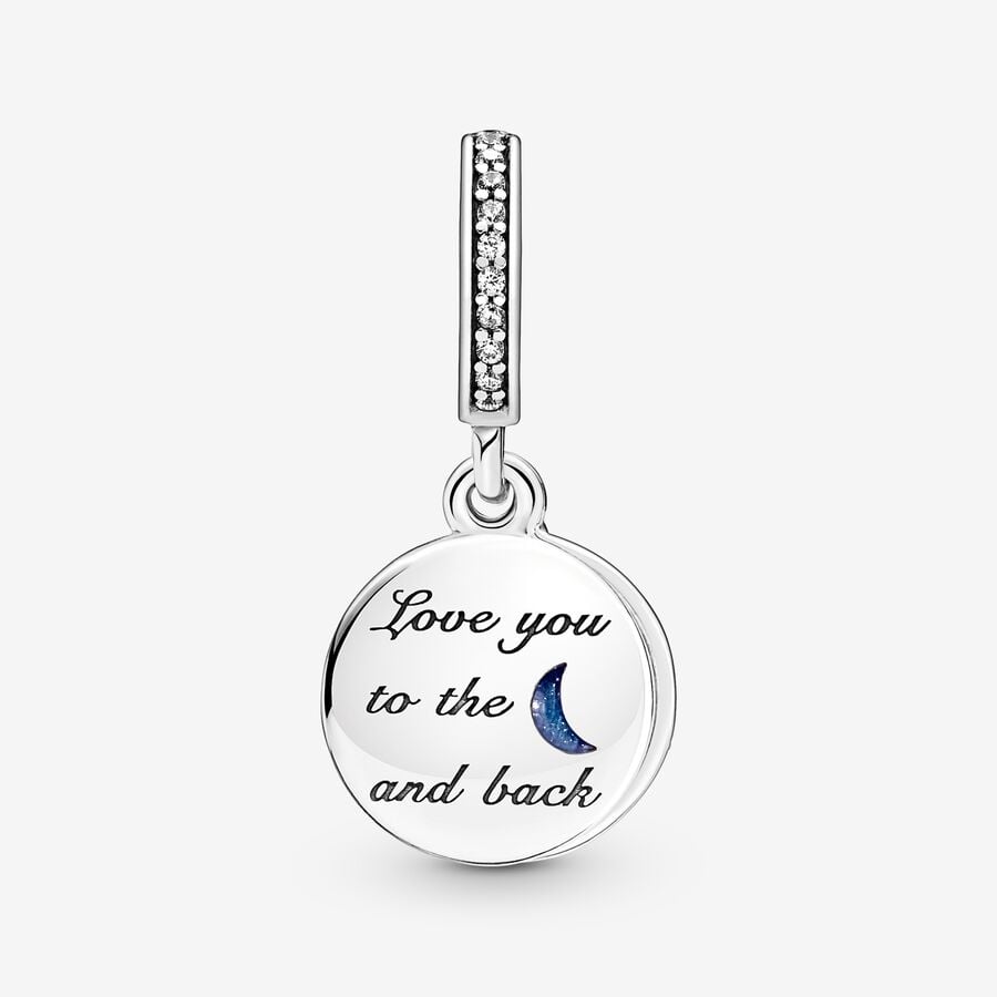 Charm Pendant Double Arbre & Lune de la Galaxie