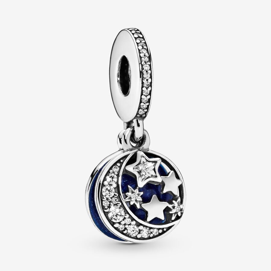 Charm Pendentif Lune et Ciel Nocturne
