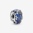 Charm Pandora en Verre de Murano Bleu Galaxie & Étoile