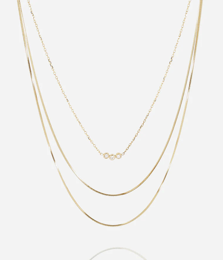 Collier Bankina Zag Bijoux multi-rangs en acier doré