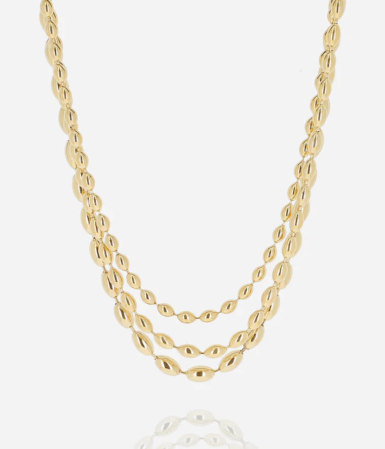 Collier Caddy Zag Bijoux multi-rangs en acier doré